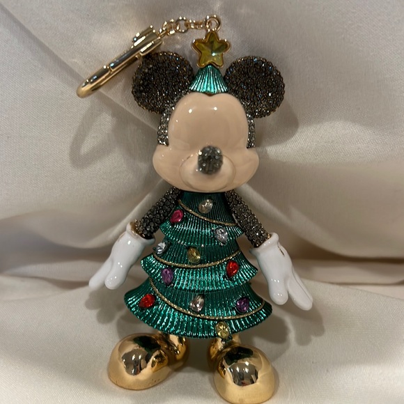 BaubleBar Accessories - DISNEY X BAUBLEBAR Mickey Mouse Christmas Tree Crystal Bag Charm NWT Keychain
